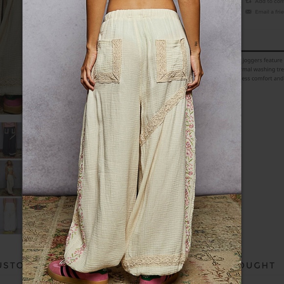 POL “ Marcia 2 “ POL Embroidered Hoodie Top Natural 56 - Picture 4 of 8